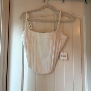 Altar’s State white denim top, size S